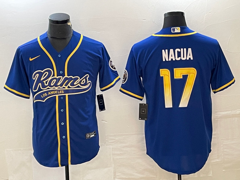 Men's Los Angeles Rams Puka Nacua #17 Royal Jersey Joint Edition